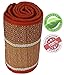 SouvNear - 3x6 Feet Travel Yoga Mat / Beach Mat / Picnic Mat / Floor Mat / Fitness Exercise Mat - Handmade Eco Friendly & Non Toxic Foldable Extra Long / Wide Straw Mats [ Orange-White-Red]