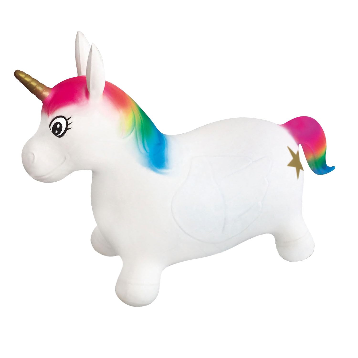 Mondo Toys - Unicorn Ride-On Inflatable Unicorn for Kids - Inflatable Riding Unicorn - Jumping Animal 09132