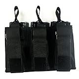 LogLife Tactical Triple Magazine Pouch (Hold 6 Mags) Mag Pouch Bag Holster Black CB Multicam (BK)
