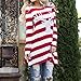 Hot Sale,Laimeng Women Cotton blend Fashion Stripe Dress Round Collar Christmas Elk Long Sleeve Casual Dress (XXXL, Red)