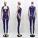 CRF Women's Sexy Sleeveless Deep V-neck See Through Bodycon Clubwear Romper Jumpsuit (Medium, Blue)
