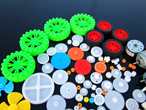 DIKAVS 69 kinds of toy motor spindle gear package (90PCS) toy robot high-speed motor DIY gearbox model accessories (DI toy car)