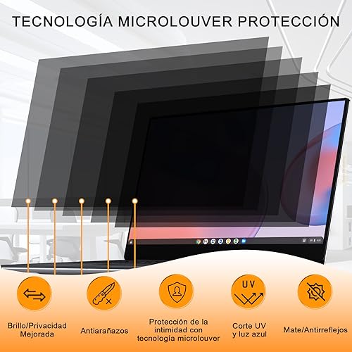 Mamol Privacy Filter 15.6 Inch 16:9, Screen Filters Compatible with HP/Dell/Acer/Lenovo/Thinkpad/Samsung/Envy/Xps, Anti Blue Light Privacy Screen Protector for 15.6 Inch Netbooks