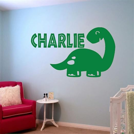 Jiuyaomai Dinosaurio Nombre Personalizado Decoracion De La Habitacion De Los Ninos Arte De La Pared Vinilo Jardin De Infantes Habitacion De Los Ninos Pegatinas De Pared 3 78x130cm Amazon Es Hogar