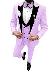 Wangyue Tux 3 Piece Suit Slim Fit Tuxedo Lilac Suit