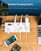 BESTEK 8 AC Outlet, 12 Feet Extension Cord Power Strip with 3 USB-A 2.4A 1USB-C 3A, MAX Output 1625W 13A, 600Joule, Ultra-Compact Wide Spaced Outlet for Large Plug