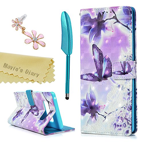 Galaxy note 8 case, mavis s diary 3d bling effect pu leather prot…