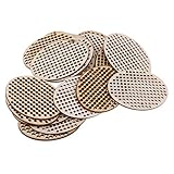 Baosity 20 Pieces Natural Wood Oval/Heart / Round Shapes Multi-Hole Wooden Pendant for Counted Cross Stitch Kit DIY Home Christmas Decoration Ornaments - 60x45mm Oval