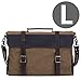 S-ZONE Vintage Canvas Messenger Mens Briefcase Shoulder Laptop Bag Large Satchel for 15.6 Inch laptop