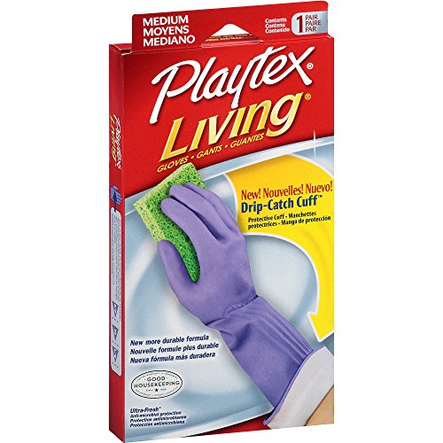 Playtex Living Reuseable Rubber Cleaning Gloves (Medium, Pack - 3)