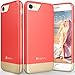 Vena iPhone SE 2020 / iPhone 8 7 Case, iSlide (Two-Tone, Dock-Friendly) Slim Fit Hard Case Cover Compatible with Apple iPhone SE2 8 7 (4.7-inch) - Coral Red/Champagne Gold
