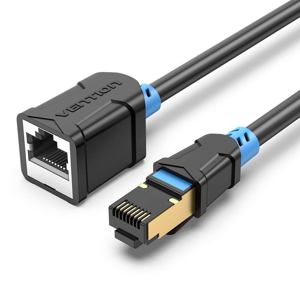 VENTION Cat6 Ethernet Extension Cable 1.5m Ethernet Extender 1000Mbps Male to Female Patch Cord Connector Gigabit Lan Network STP Network Cable for PC Switch Router Support Cat6 / Cat5e / Cat5