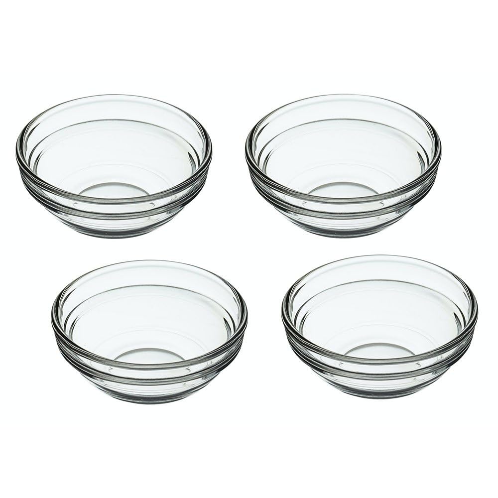 KitchenCraft Glass Pinch Bowls/Sauce Pots, 55 ml (2 fl oz) (Set of 4)
