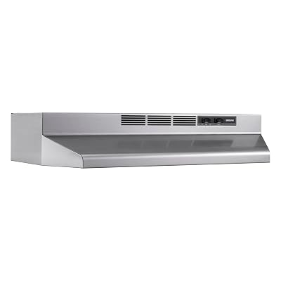 Broan-NuTone 4136SF 36-Inch Fingerprint Resistant Ductless Under-Cabinet Range Hood, 36", Stainless Finish with PrintGuard