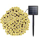 Lalapao Solar String Lights 72ft 22m 200 LED 8 Modes Solar Powered Waterproof Starry Christmas Fairy String Lights for Outdoor Gardens Path Homes Wedding Holiday Party Doceration (Warm White)