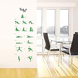 Reusable Decoration Wall Sticker Decal - Instructional Yoga Poses Stance