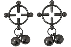 2Pcs Round Bells Fake Nipple Rings for Women Stainless Steel Minimalist Punk Non Piercing Nipple Rings Silver Ball Bell Drop 