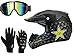 Myheartgoon Motocross Helmet Dirtbike Racing Helmet Black Star (Black Star, XL23.2