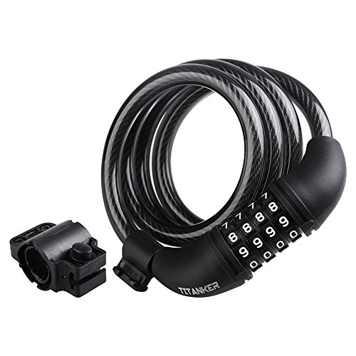 Titanker Bike Lock Cable,Kids Bike Cable Basic Self Coiling Combination