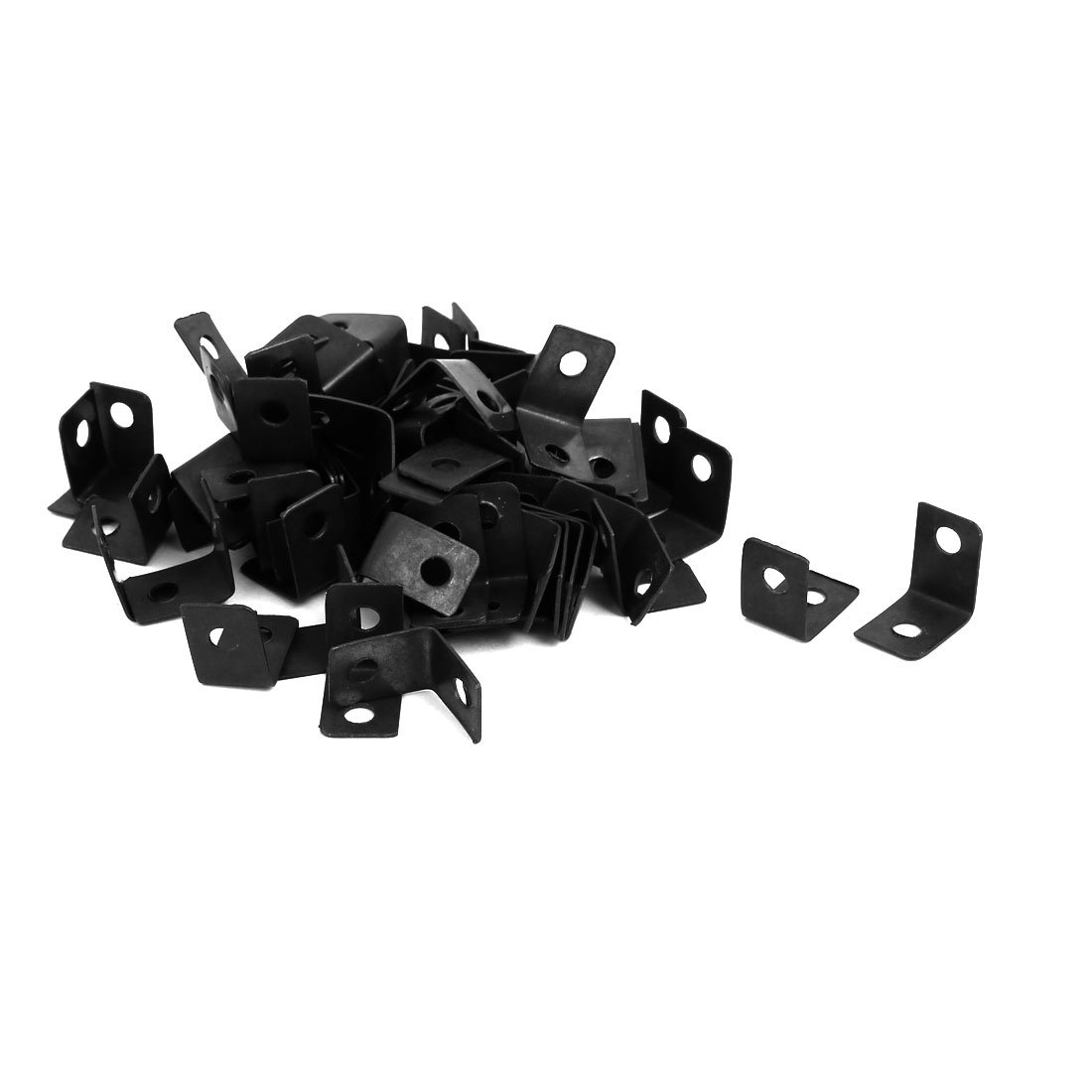 Sourcingmap 80 Pcs 12x9x12mm L-Shaped 90 Degree Angle Bracket Corner Braces Black