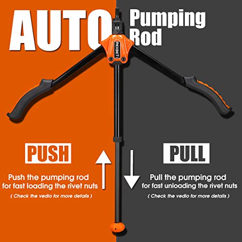 REXBETI 14" Auto Pumping Rod Rivet Nut Tool, Professional Rivet Setter