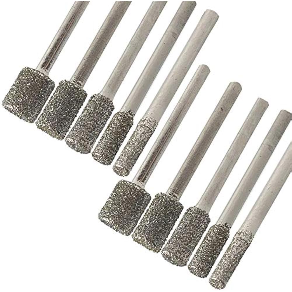 60 Grit Grinding Bit Sets, 1/8" Shank Diamond Coated Cylinder Head