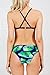 CUPSHE Women's Printing Padding Bikini Set Swimsuit (L, Peacock Printing)