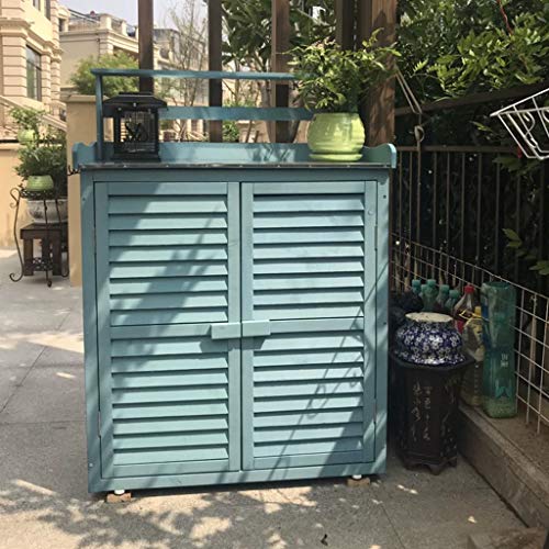 AIOEJP Gartenschrank, Geräteschuppen Garten Schuppen Schrank Holz Aufbewahrungsbox Flachdach Patios Für Werkzeuge… – Bild 5