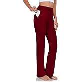 ADANIKI Womens Yoga Pants with Pockets Straight-Leg Loose Comfy Modal Drawstring Lounge Running Long Active Casual Sweatpants