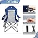 EVER ADVANCED Oversized Padded Quad Arm Chair Collapsible Steel Frame Folding Camp Chair with Cup Holder, Heavy Duty Supports 300 lbsthumb 3