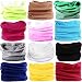 16-in-1 12PCS/8PCS/6PCS Multifunctional Headwear yoga Sports Stretchable Casual Headband Seamless Uv Solid Moisture Neckwarmer Headwrap Mask Bandana Scarf (12PCS-Fluorescent green)