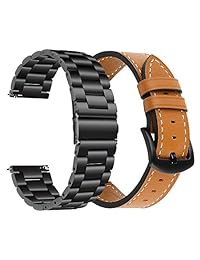 Gear Sport Gear S2 Classic Bands, iWonow 0.787 in correa de reloj de liberación rápida correa de cuero genuino reloj de repuesto para Samsung Gear Sport SM R600, Gear S2 Classic SM R732 Smarwatch