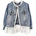 Yo Coco Girls Long Sleeve Denim Jean Lace Outerwear Jacket Cowboy Overcoat
