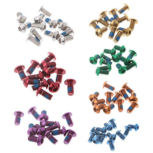 ULKEME 12Pcs Bicycle Brake Disc Screws Alloy Steel Bolt Rotor Cycling For Mountain Bike (purple)
