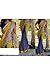 Indian Trends Exclusive Designer Blue and Yellow Grorgette Bollywood Replica Saree