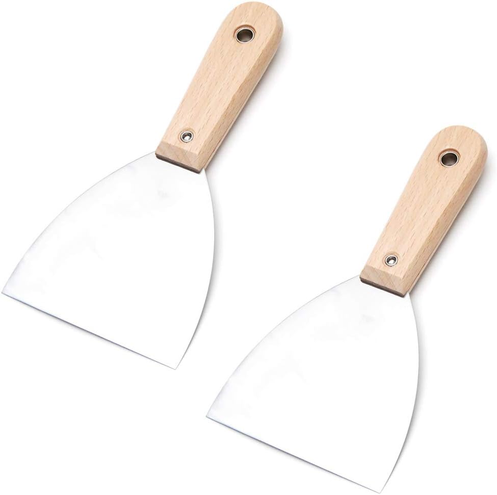 LUXXII (2 Pack) 4" Paint Scrapers Taping Putty Scrapers Drywall