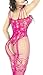 Sexy Strap Floral Lingerie Fishnet Bodystocking Plus Size Crotchless Bodysuit For Women