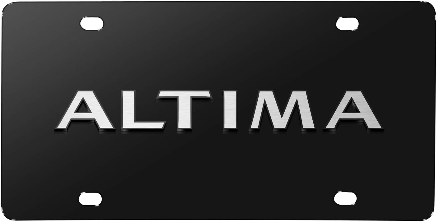 CarBeyondStore iPick Image for Nissan Altima 3D Black Stainless Steel License Plate