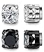 LOYALLOOK Stainless Steel Magnetic Stud Earrings for Men Women Unisex Cubic Zirconia Inlaid 5MM