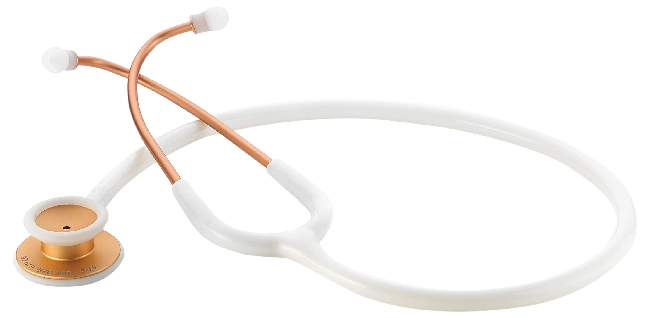 ADC Adscope 619 - Ultra-lite Clinical Stethoscope - Rose Gold/White