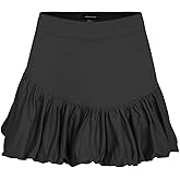 URBAN REVIVO Women Bubble Mini Skirts Balloon High Waist Ruffle Hem Summer Puffy Cute A-Line Sexy Y2K Skirt