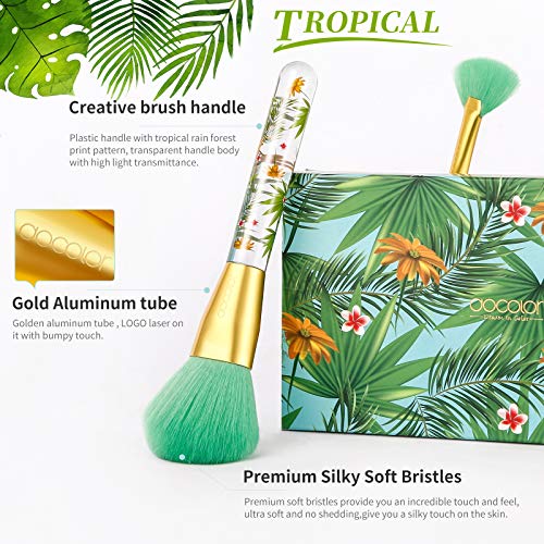 Docolor Makeup Brushes Professional 14Pcs Tropical Makeup Brush Set