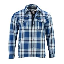 Daniel Smart Men Motorcycle Plaid Shirt All Season