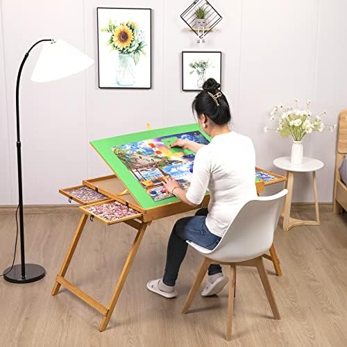 BittPicc Jigsaw Puzzle Table with Legs and 4 Drawers for 1500 Pcs