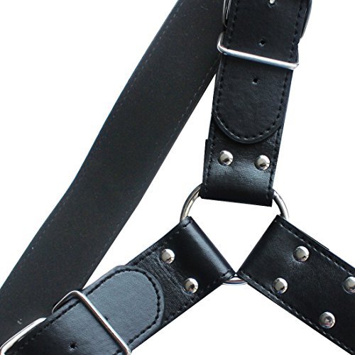 Freebily Men's Black Leather Chest Harness Shoulder Support Adjustable