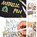 Metallic Markers, Lelix 15 Colors Fine Tip Paint Marker Pens for DIY Photo Album, Black Paper, Card Making, Rock Art Painting, Scrapbooking, Glass, Metal, Wood