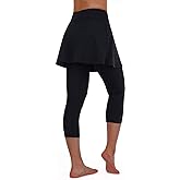 ANIVIVO Women Tennis Skirted Leggings with Pockets, Capris Yoga Leggings with Skirts&Tennis Pickleball Clothing