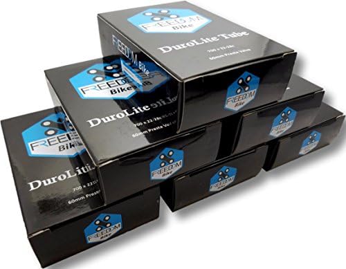 Road Bike Tube | 60mm Threaded Presta Valve | DuroLite Tube by Freedom Bike | Fits 700 x 22-28c Tires (6 Tubes)