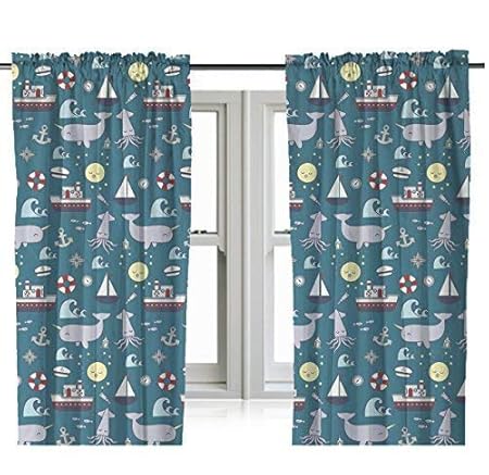 Nautical Sea Design With Boats And Fish Reversible Nautical Sea