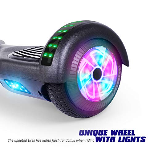 Felimoda 6.5" inch Two Wheels Electric Smart Self Balancing Scooter Hoverboard with Wireless Speaker LED Light-UL 2272 Certified for Kids Gift and Adult,Black